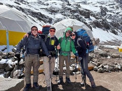 Preparing to leave Base Camp on a gear carry